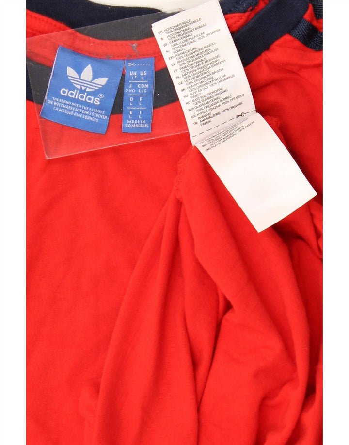 T-shirt damski ADIDAS Top UK 16, duży, czerwony, bawełniany