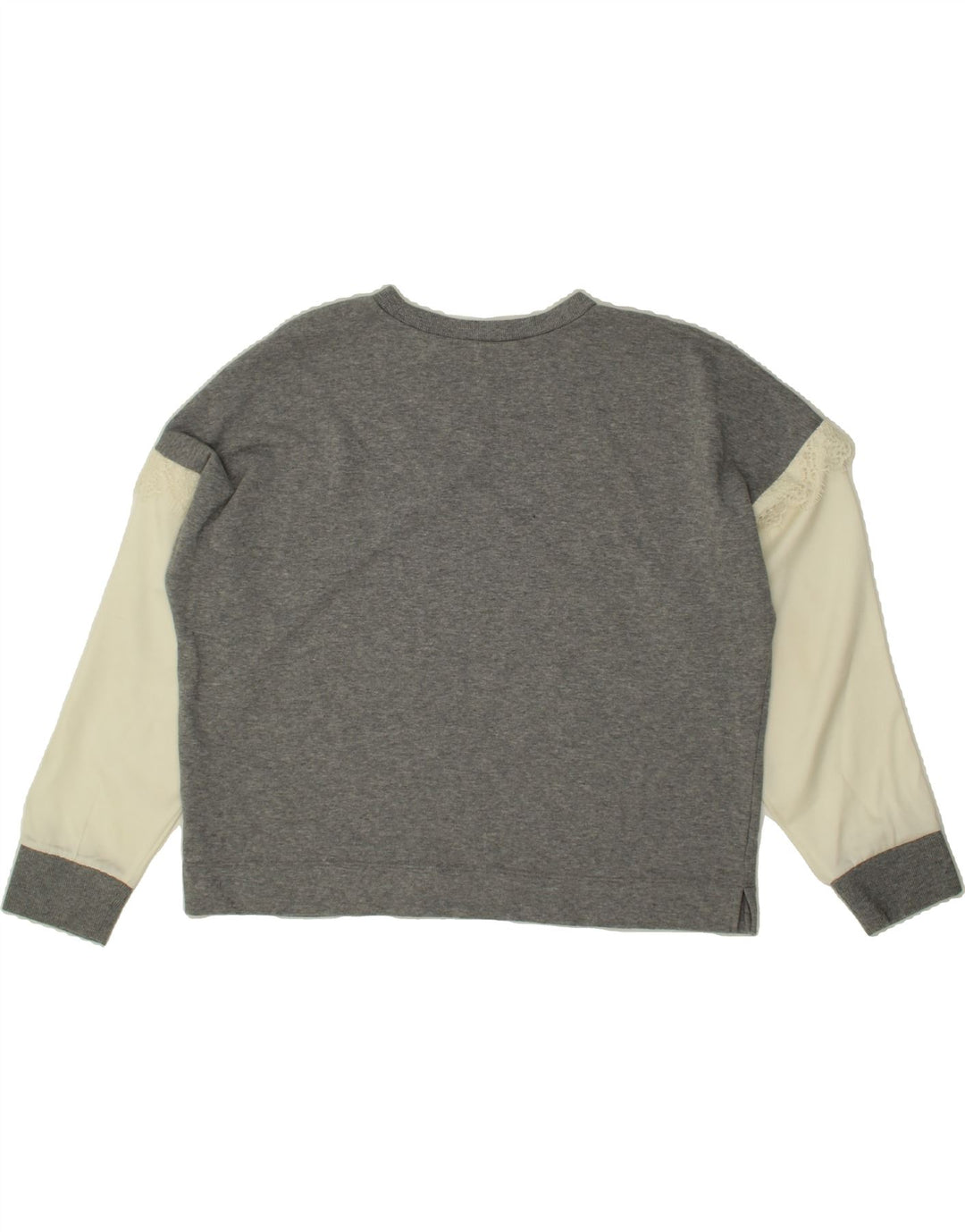 DKNY Womens Oversized Sweatshirt Jumper UK 16 Large Grey Colourblock Vintage Dkny and Second-Hand Dkny from Messina Hembry 
