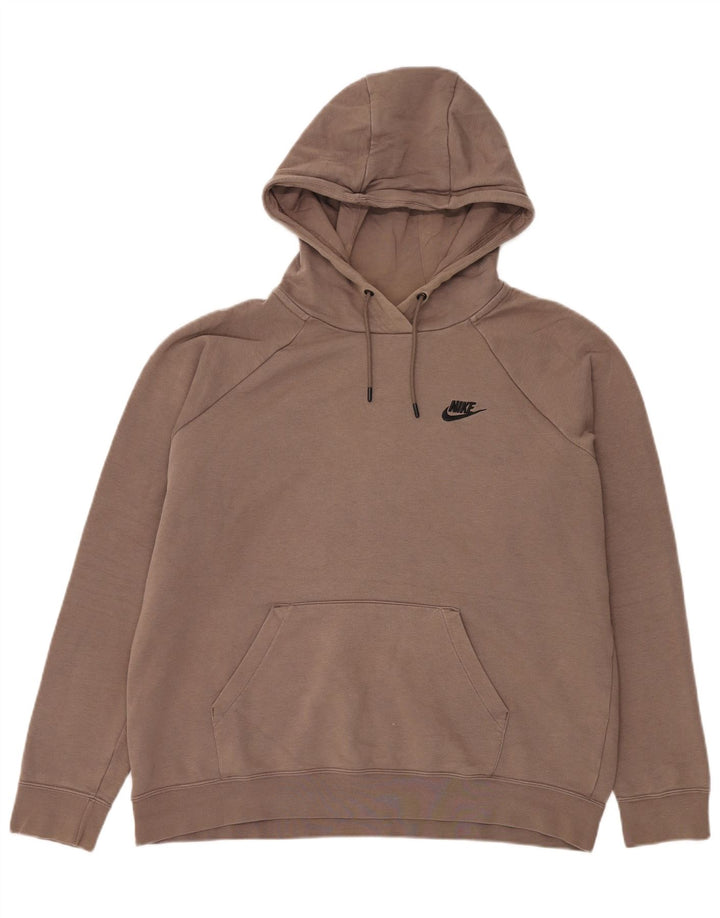 Męski sweter z kapturem Nike, duży, brązowy, bawełniany