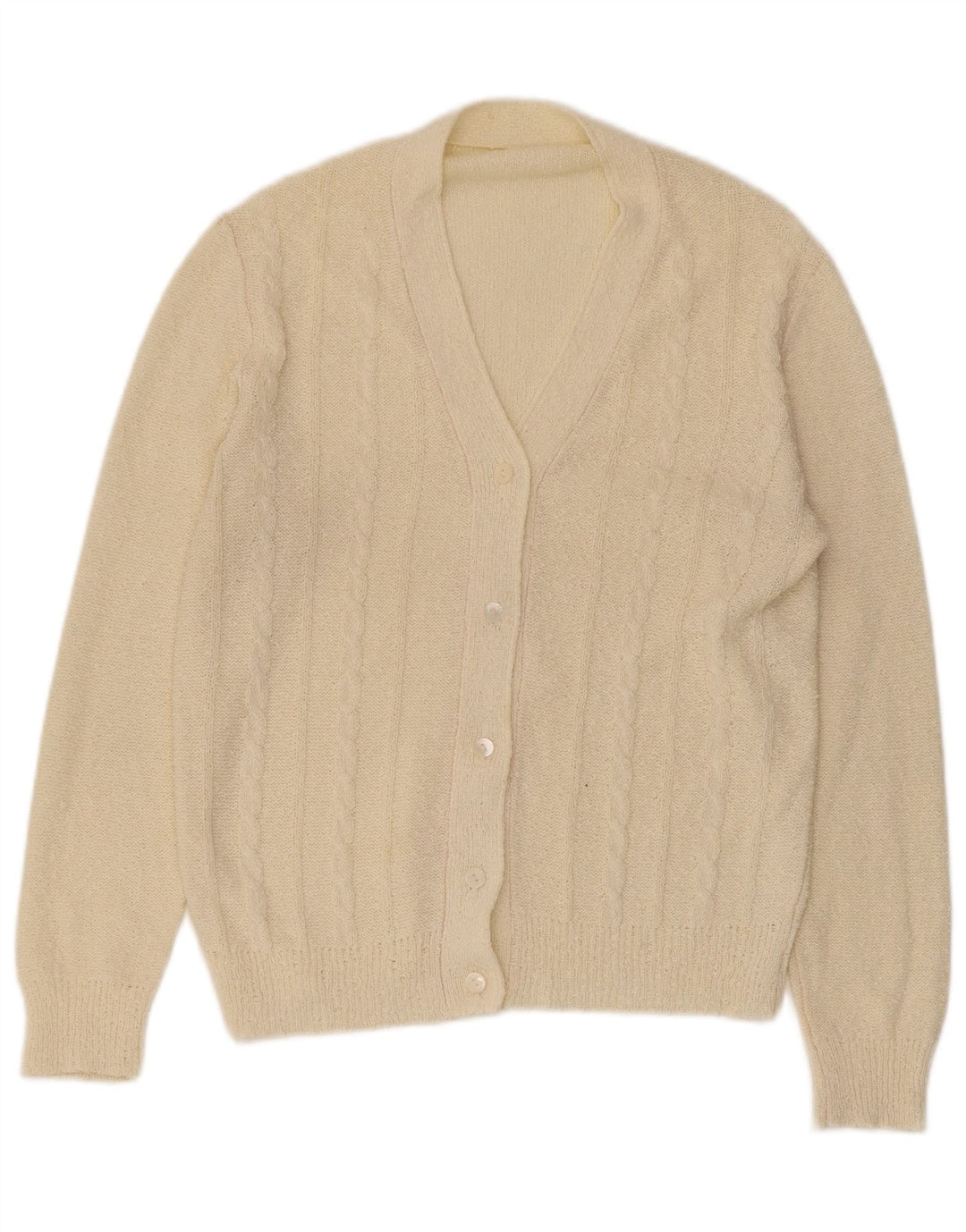 Sweter damski w stylu vintage, kardigan UK 14, średni beż