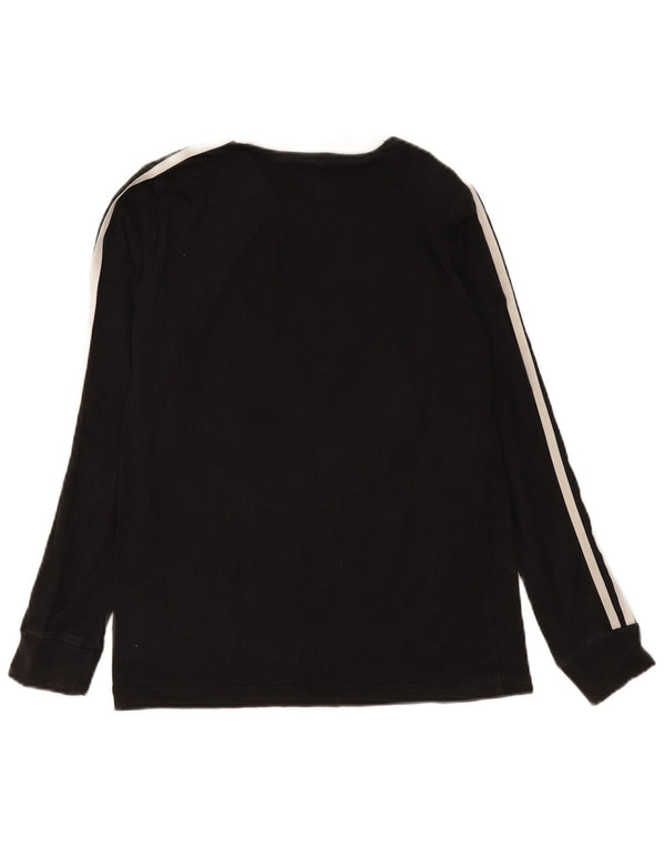 Adidas Damski Top Z Długim Rękawem UK 10 Mały Czarny Bawełniany