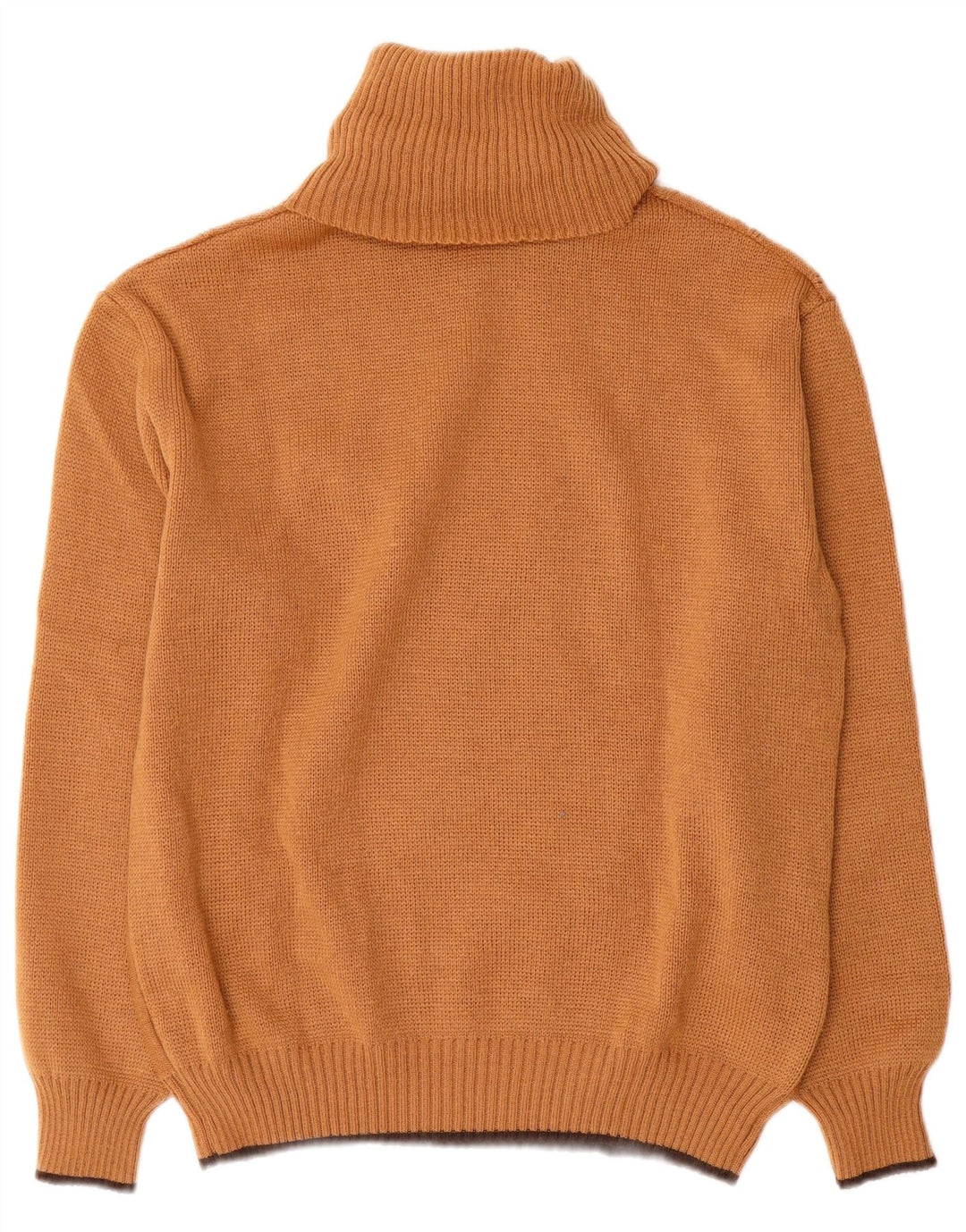 Vintage damski sweter z golfem IT 50 XL brązowy poliakryl