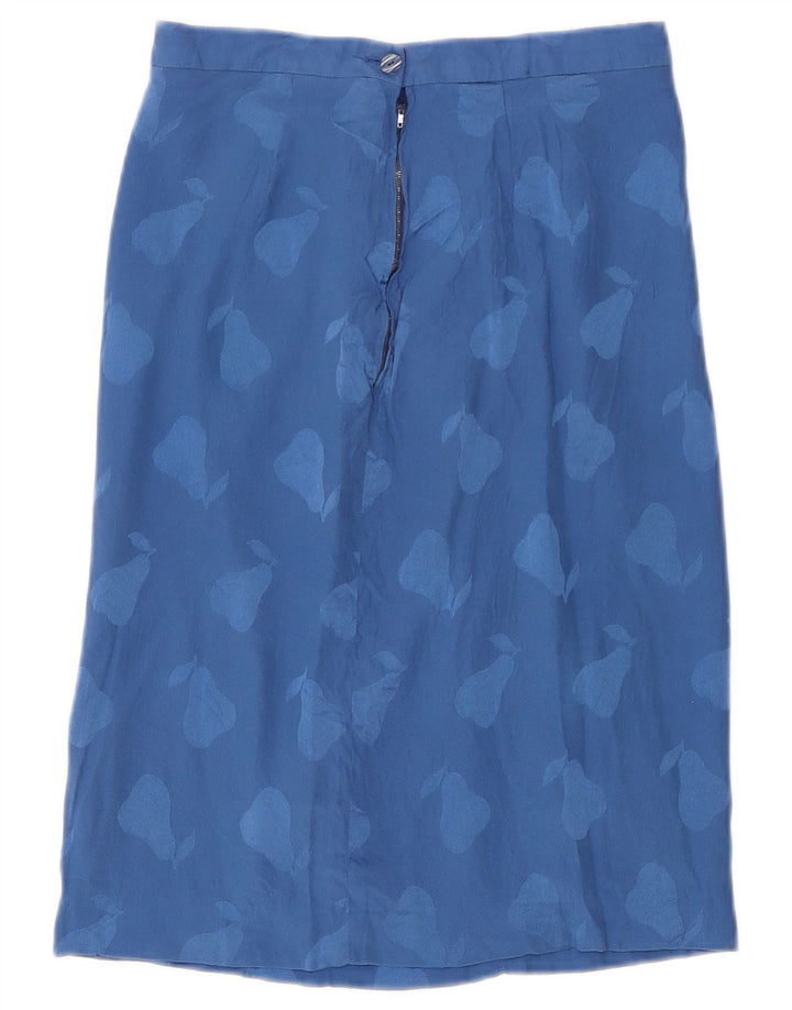 Vintage damska prosta spódnica w abstrakcyjny wzór W26 Small Blue