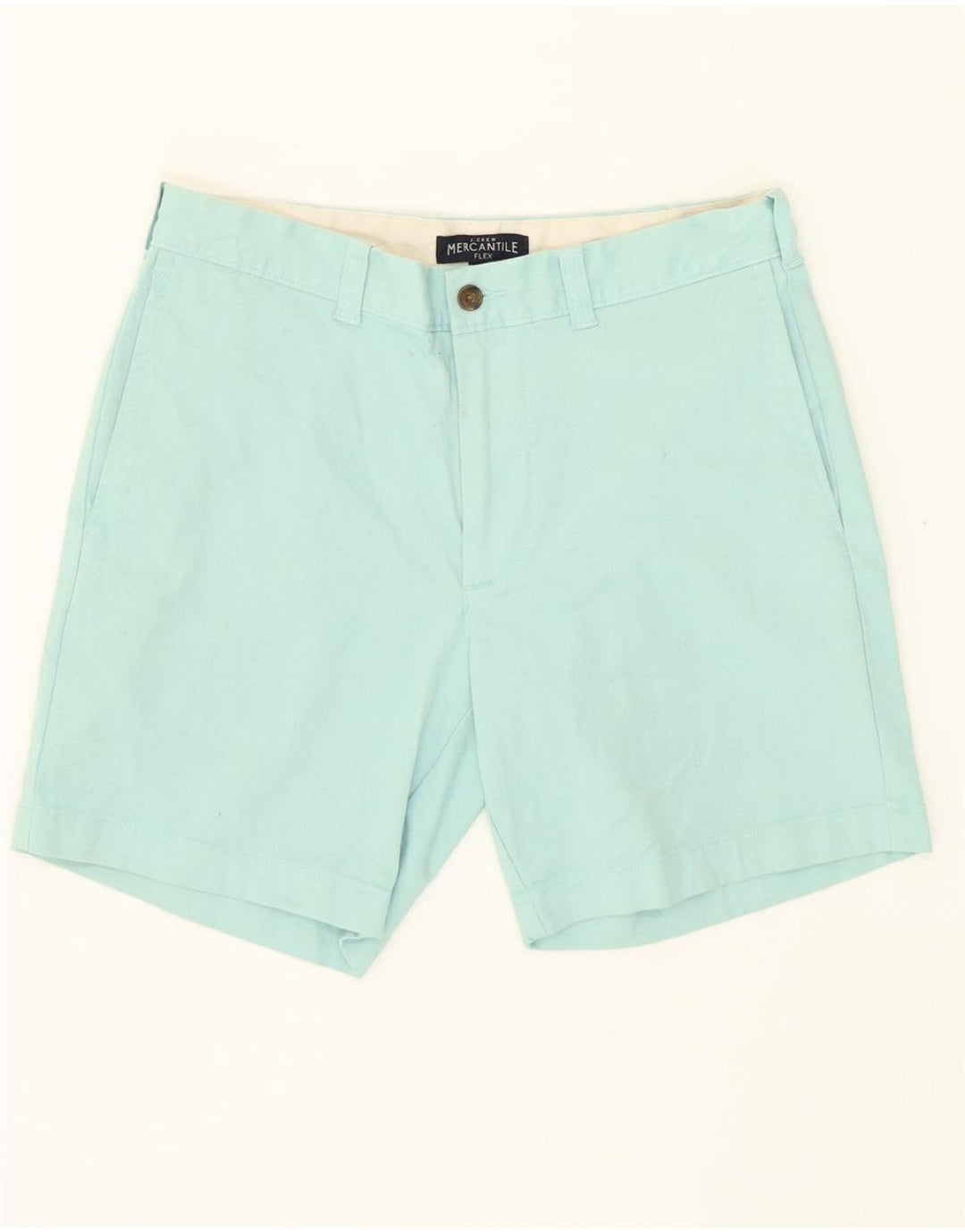 J. CREW Mens Mercantile Flex Chino Shorts W30 Medium Blue Cotton Vintage J. Crew and Second-Hand J. Crew from Messina Hembry 