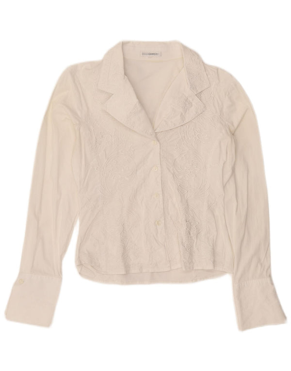 Damska bluzka koszulowa Naracamicee UK 12, średnia biała bawełniana w kwiaty