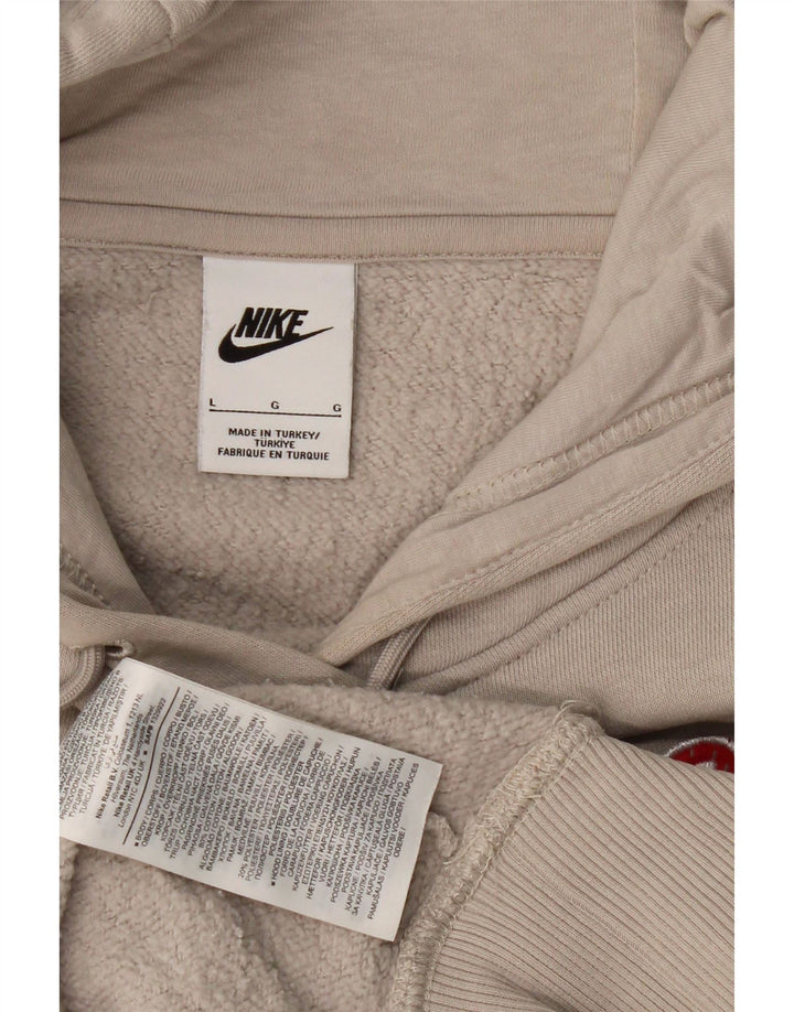Damski sweter z kapturem NIKE Oversize z grafiką UK 14, duży, szary, bawełniany