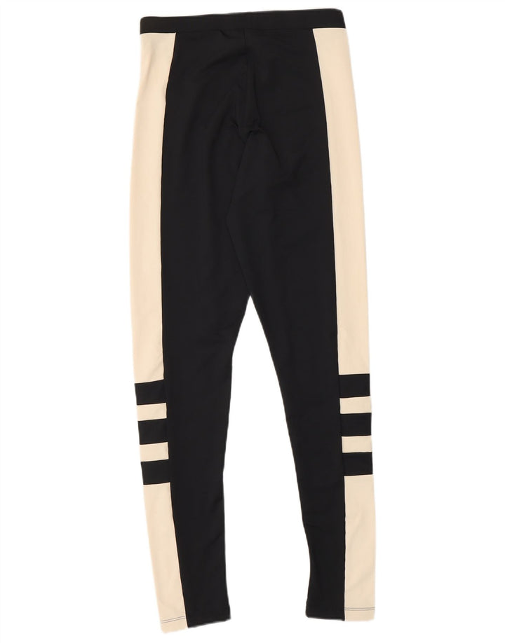Legginsy damskie ADIDAS UK 8, mały, czarny, poliester z blokami kolorów