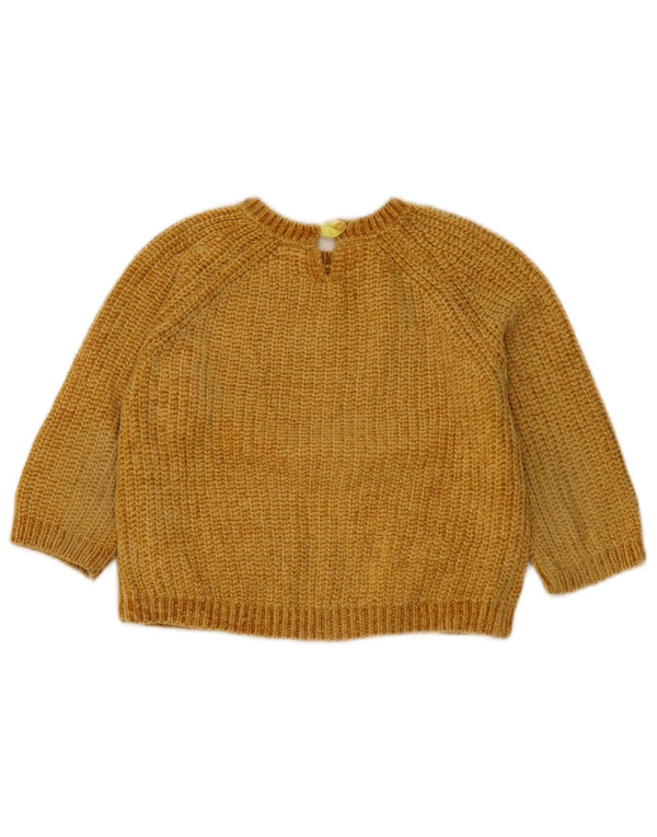 Sweter dziewczęcy Zara z okrągłym dekoltem, 4-5 lat, żółty