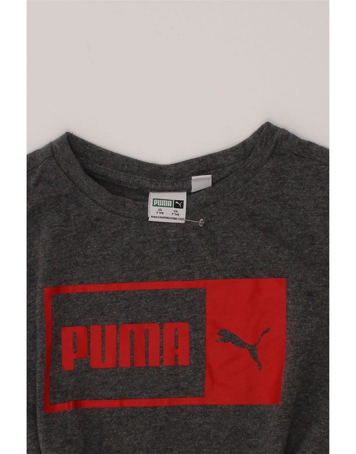 Chłopięcy T-shirt z grafiką Puma, 7-8 lat, mały, szary