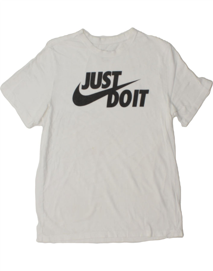NIKE Mens Graphic T-Shirt Top Medium White Cotton Vintage Nike and Second-Hand Nike from Messina Hembry 