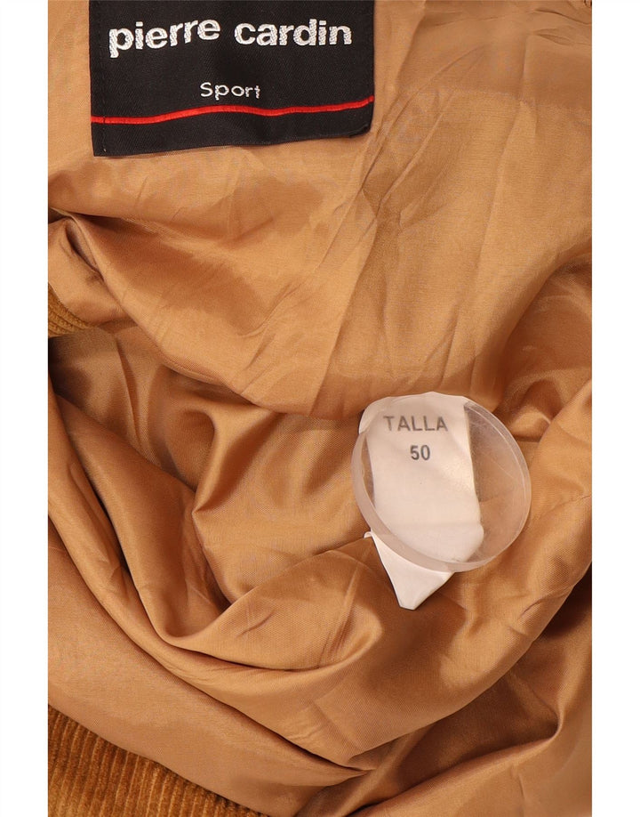 PIERRE CARDIN Męska sztruksowa marynarka zapinana na 3 guziki IT 50, duża, brązowa
