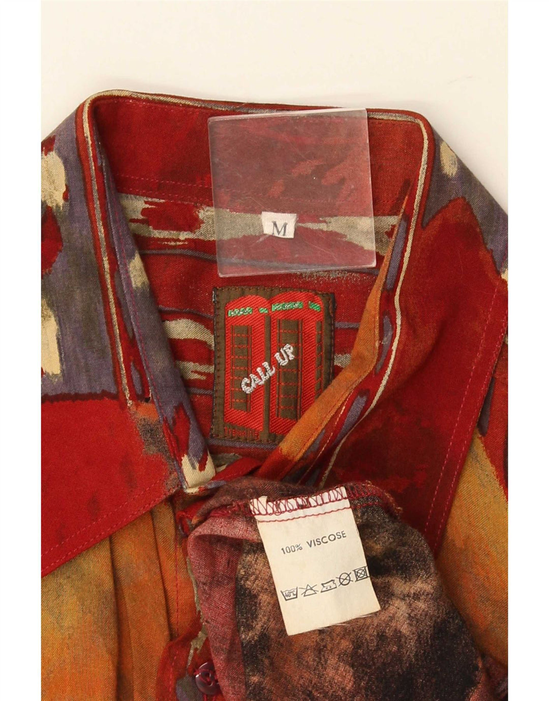 Koszula męska w stylu vintage w abstrakcyjny wzór, średnia, wielobarwna wiskoza