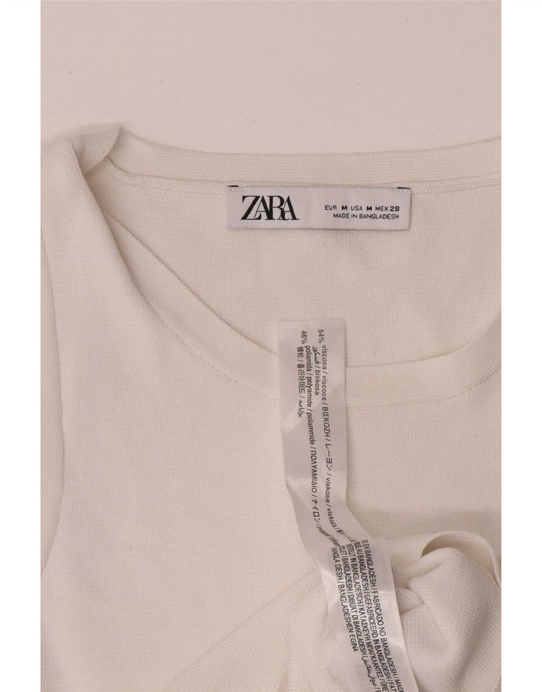 Damski krótki top Zara UK 12 Średniobiała wiskoza