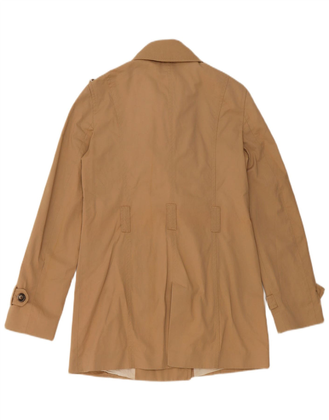 ZARA Womens Double Breasted Trench Coat UK 10 Small Beige Cotton