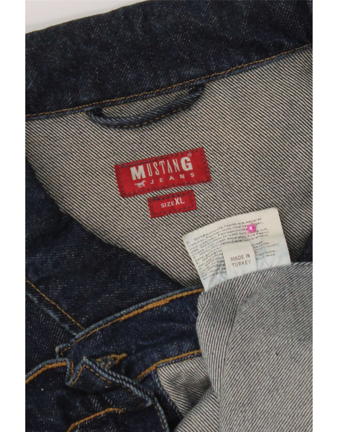 Męska kurtka dżinsowa Mustang UK 42 XL, granatowa, bawełniana