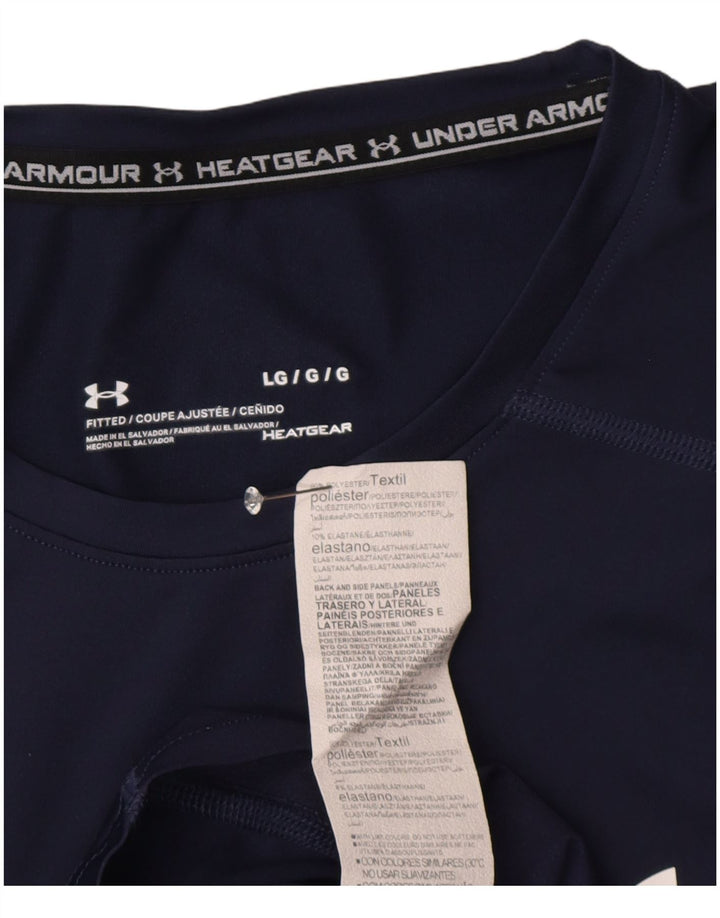 Męska koszulka t-shirt Under Armour Heat Gear, duża, granatowa, z poliestru