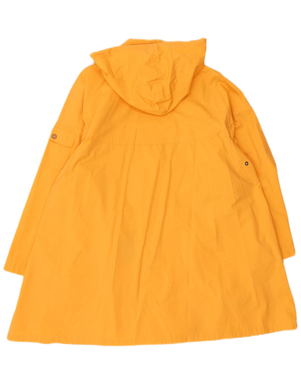 Vintage damski płaszcz przeciwdeszczowy z kapturem, oversize UK 18 XL, pomarańczowy poliester