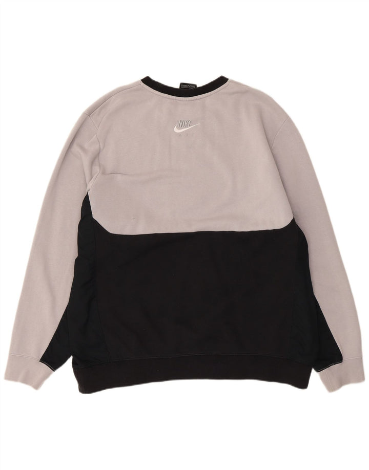 Męska bluza dresowa NIKE XL, szara, bawełniana z blokami kolorów