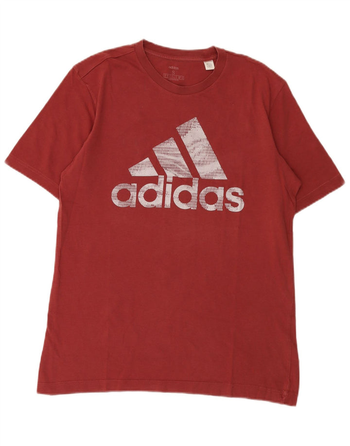 Męska koszulka z grafiką Adidas, mała, bordowa, bawełniana