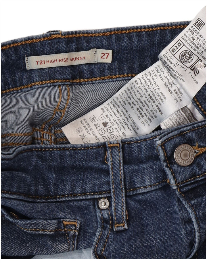 Damskie jeansy Levi's 721 z wysokim stanem W27 L30 Niebieski Lyocell