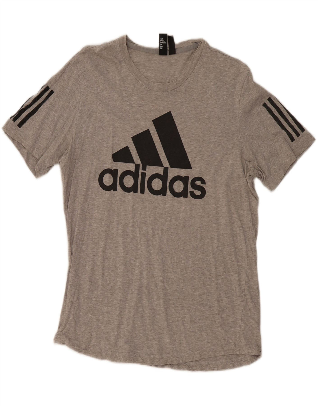 Męska koszulka z grafiką Adidas, średnia, szara bawełna