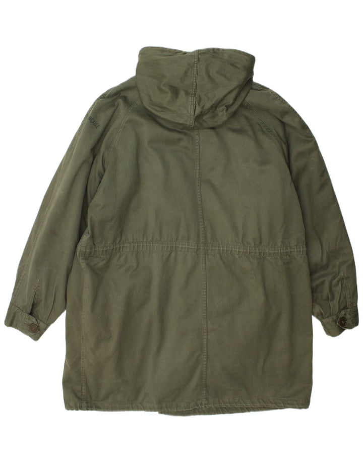 Vintage męska kurtka parka z kapturem UK 40 duża zielona