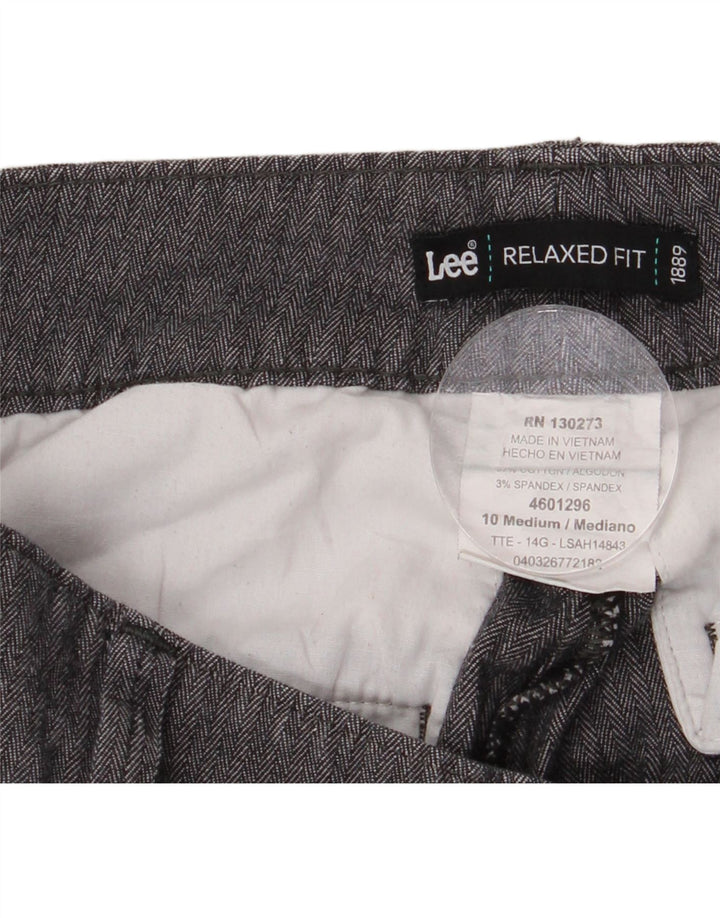 Damskie spodnie Lee z wysokim stanem US 10 Large W30 L29 Szara jodełka