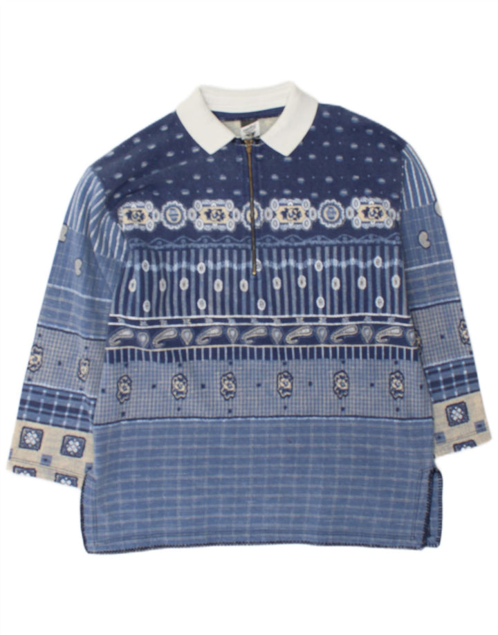 Męska bluza polo Meeting Sweter w kolorze średniego niebieskiego patchworku