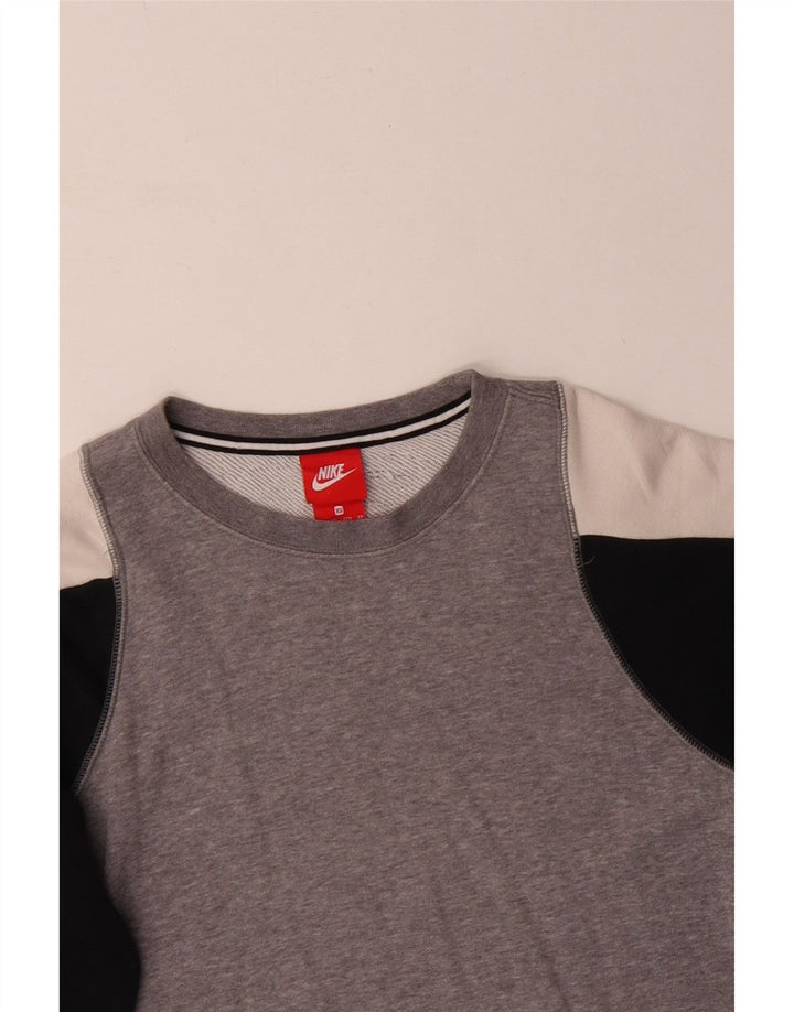 Męska bluza dresowa Nike XS, szara, bawełniana z blokami kolorów