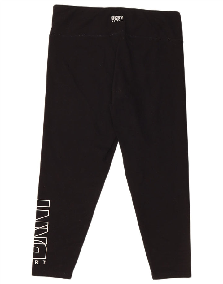 Damskie legginsy Capri DKNY z grafiką UK 18 XL, czarny poliester
