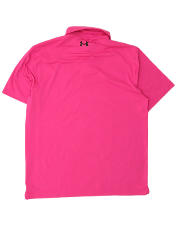 Męska koszulka polo Under Armour, duża, różowa, z poliestru