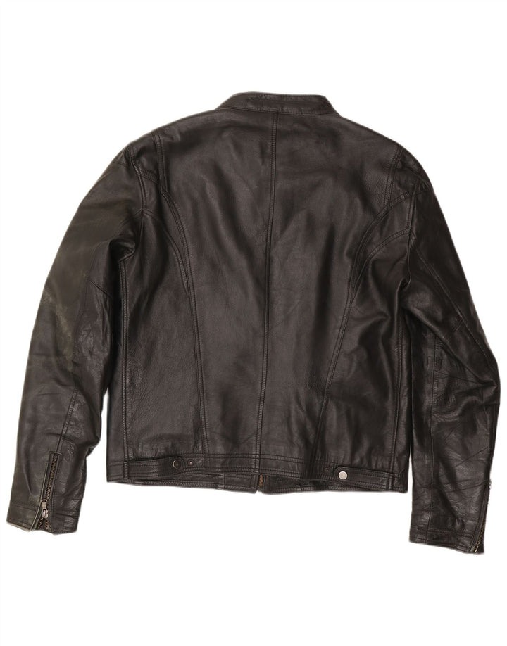 Vintage męska skórzana kurtka racer IT 54 XL czarna skóra