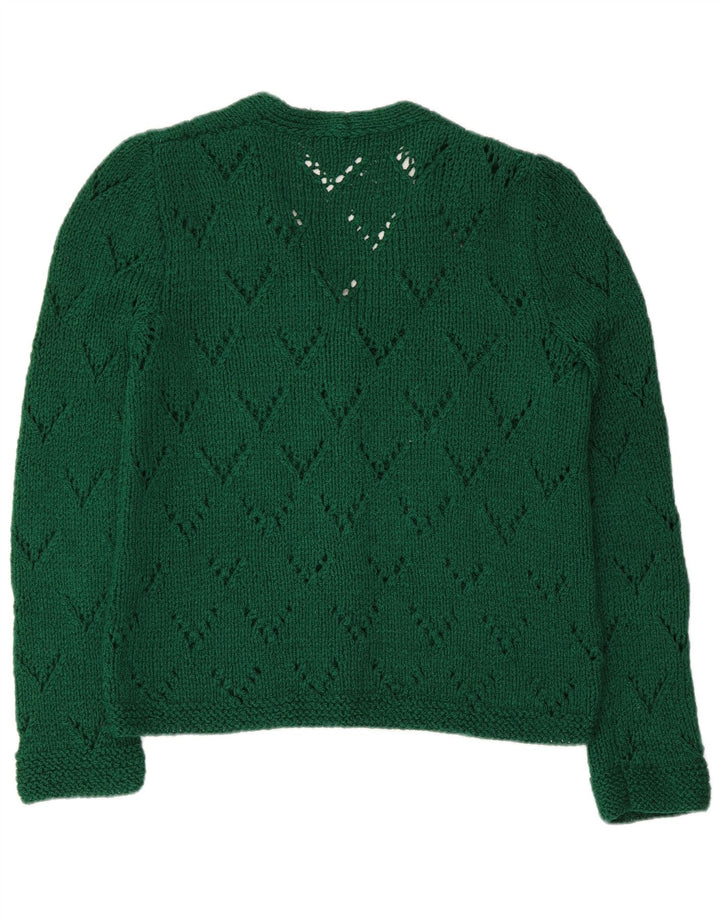 Sweter damski w stylu vintage, kardigan UK 12, średni zielony