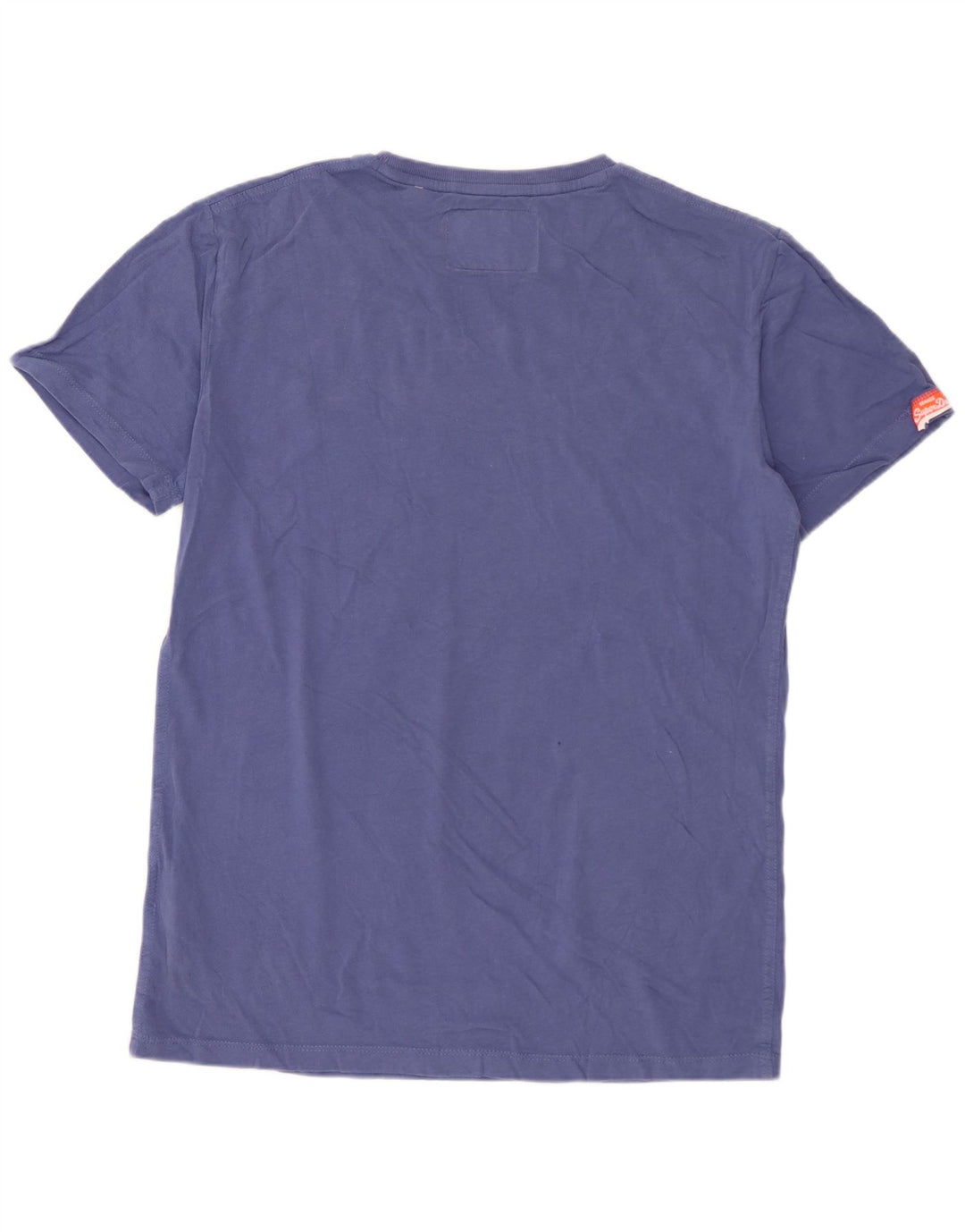SUPERDRY Męski T-shirt Top Średni Niebieski Bawełniany