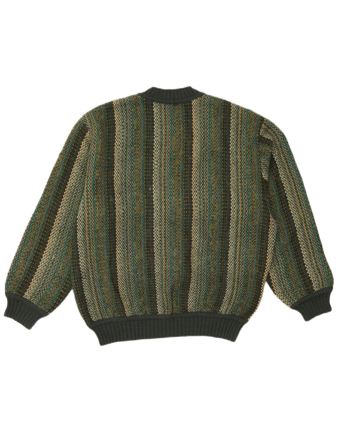 Męski sweter z okrągłym dekoltem Rosella XL w zielone paski