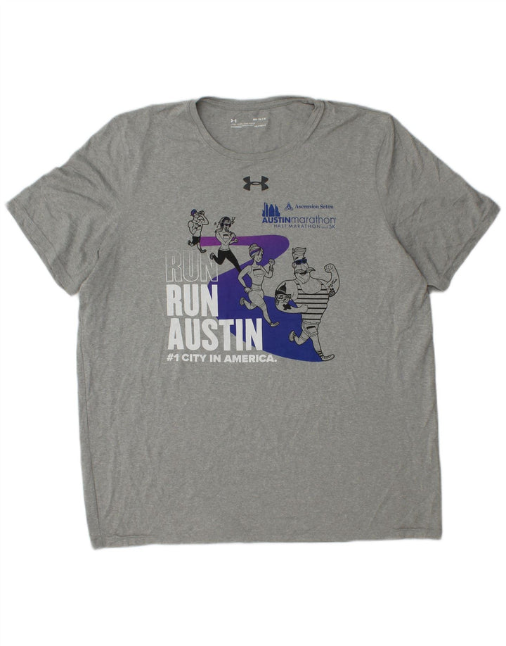 Męski t-shirt z grafiką UNDER ARMOUR Heat Gear, średnioszary