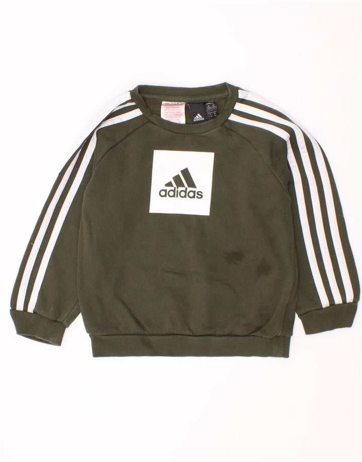 Chłopięca bluza Adidas z grafiką, 3-4 lata, zielona bawełna