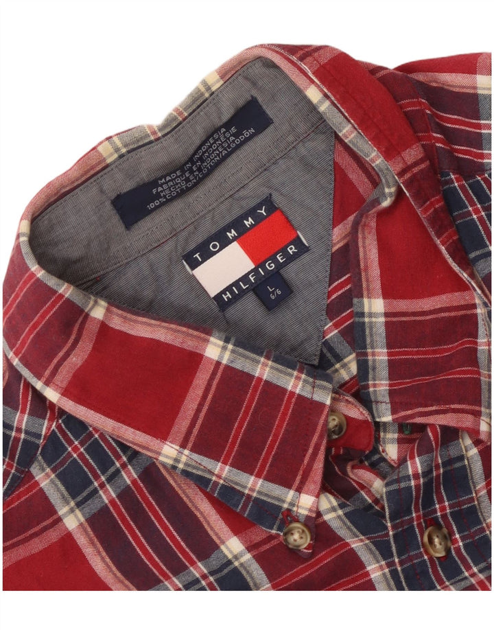 Koszula męska Tommy Hilfiger, duża, bawełniana w czerwoną kratę