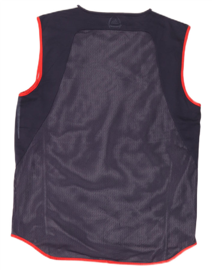 Adidas Męska kamizelka Climacool Top, duża, granatowa, z blokami kolorów, poliestrowa