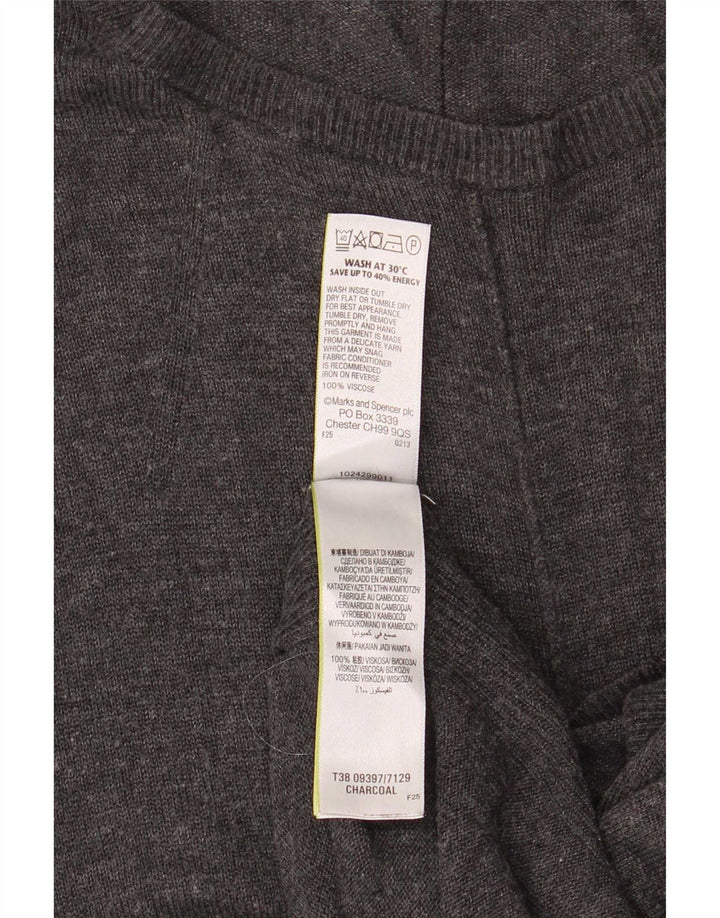 Marks & Spencer Damski sweter z rękawem 3/4 i dekoltem w łódkę UK 12 Medium Gre