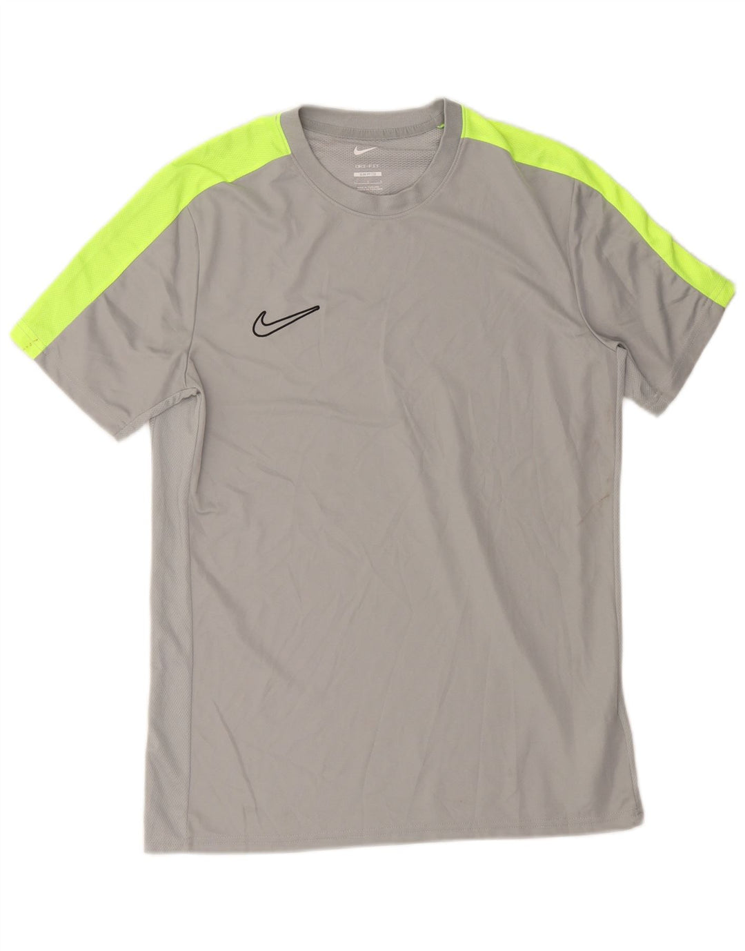 Męski T-shirt Nike Dri Fit Slim Fit, duży, szary poliester z blokami kolorów