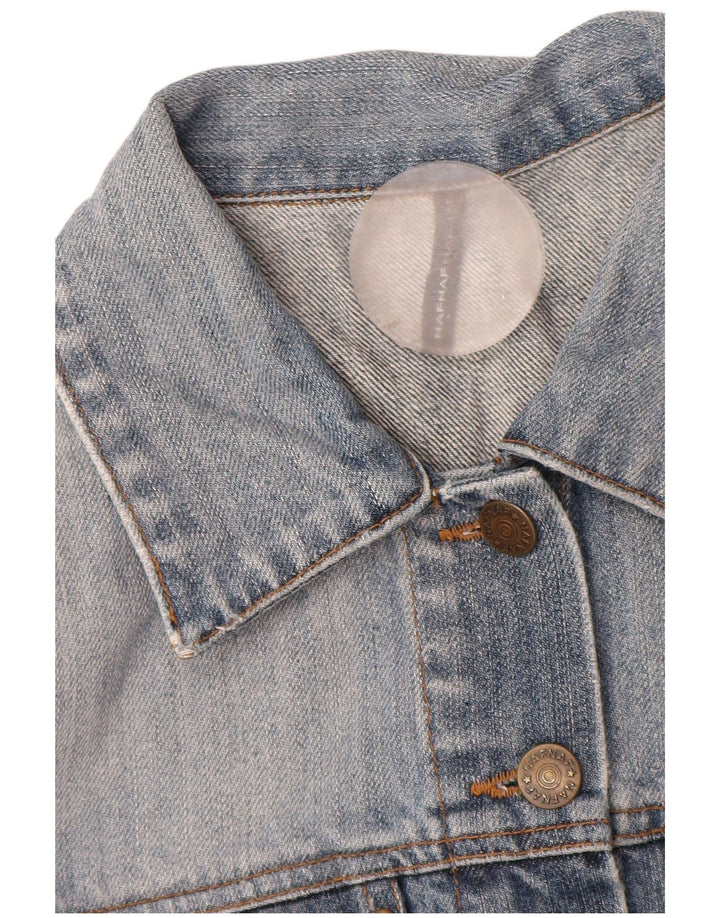 Damska kurtka dżinsowa Naf Naf UK 12, średnia niebieska bawełna w kwiaty