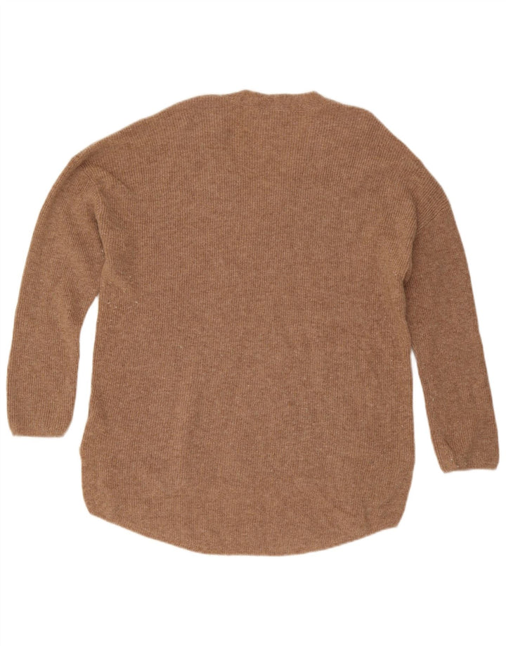 Marks & Spencer Damski sweter z dekoltem w kształcie litery V, UK 14, średni beż