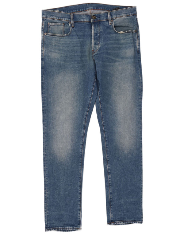 Męskie jeansy G-Star 3301 Straight Tapered W35 L34 Niebieskie bawełniane