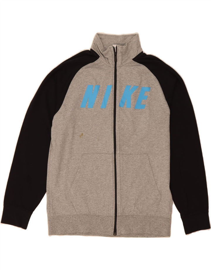 NIKE Mens Graphic Tracksuit Top Jacket Large Grey Colourblock Cotton Vintage Nike and Second-Hand Nike from Messina Hembry 