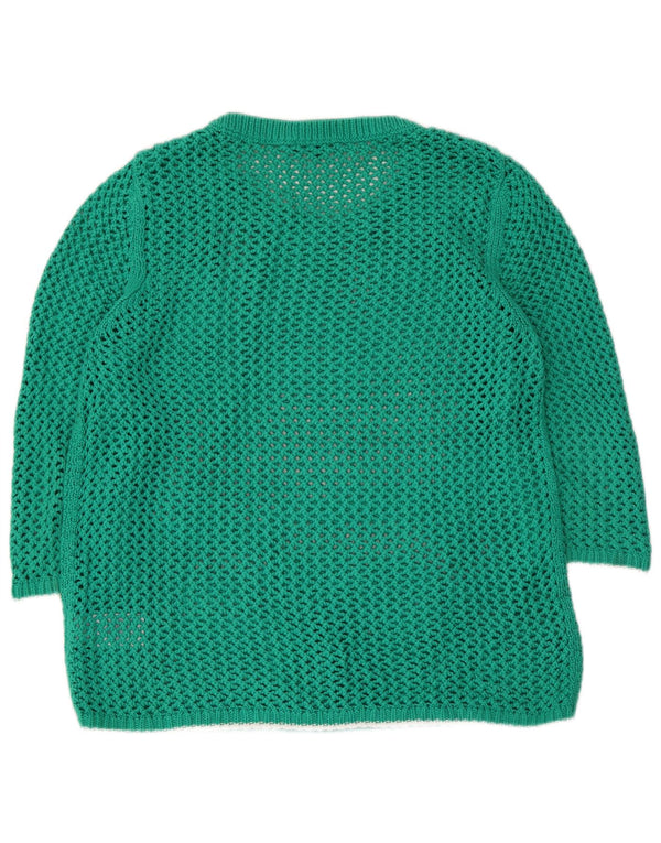 Damski sweter Tommy Hilfiger z rękawem 3/4 i dekoltem w łódkę, UK 18 XL, zielony