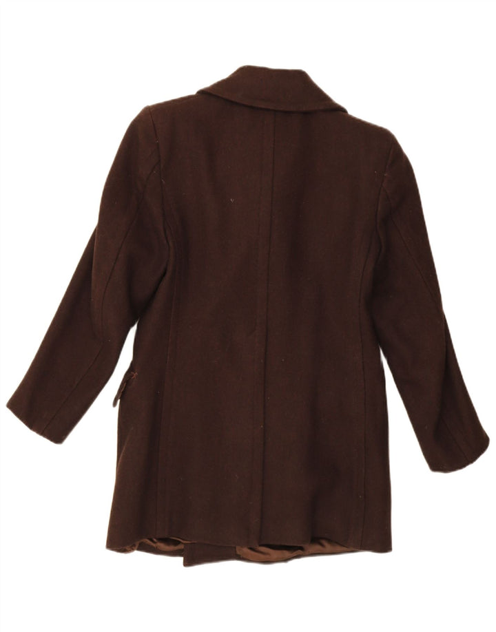 Vintage męski płaszcz z podwójnymi piersiami IT 46 Small Brown