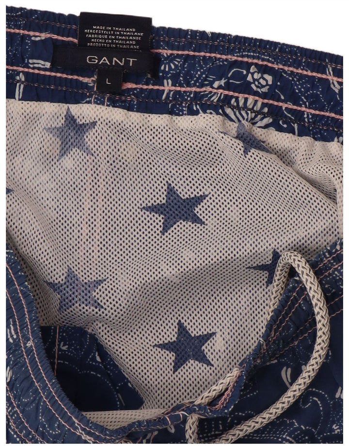 GANT Mens Swimming Shorts Large Blue Paisley Nylon