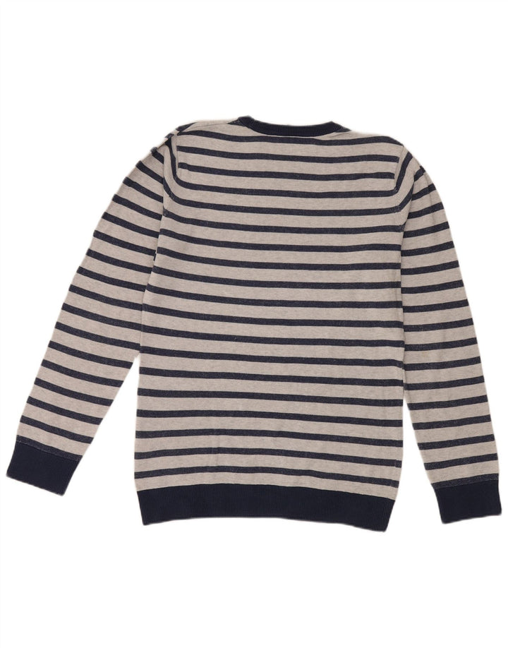 Sweter męski Carhartt z okrągłym dekoltem, bawełniany w średnie granatowe paski