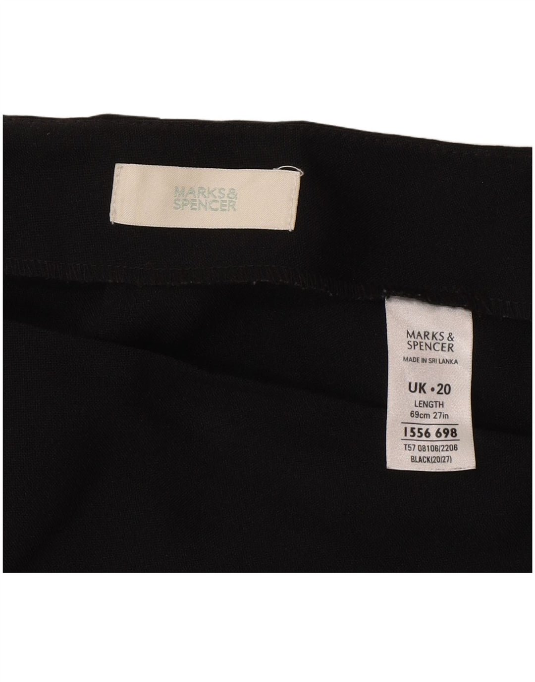 Marks & Spencer Damska spódnica ołówkowa UK 20 2XL W40 Czarny poliester